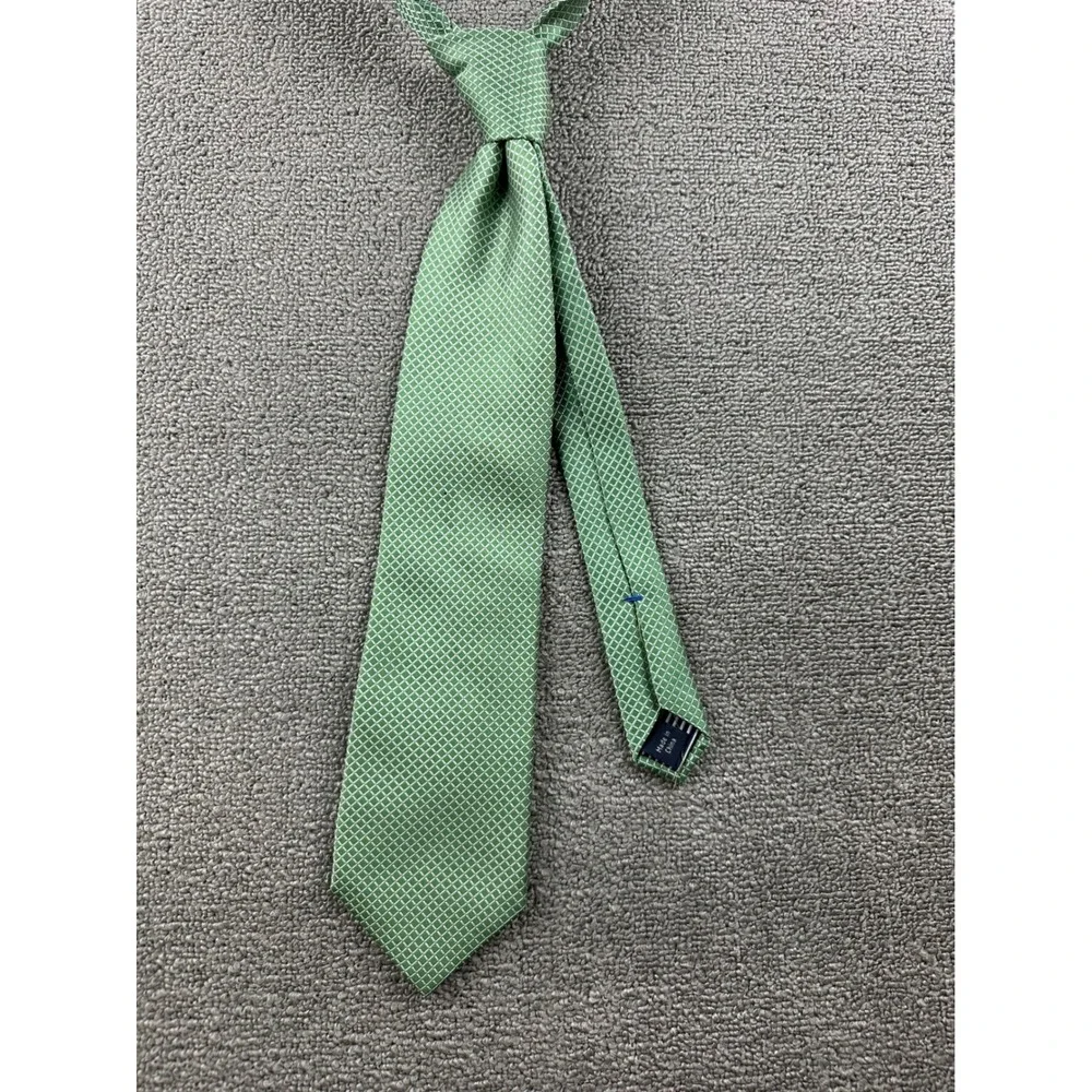 Nautica Tie Men Green‎ Geometric Diamond Pattern Woven Necktie Preppy Business